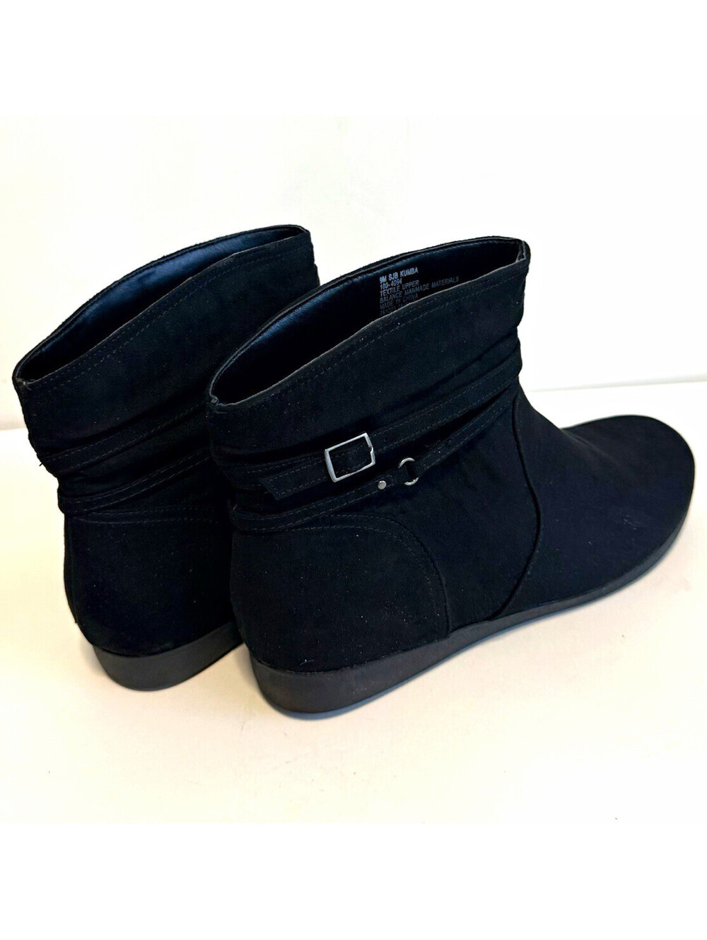 St John’s Bay Kumba Women’s Size 9 M Black Faux Suede Slouch Ankle Boots New